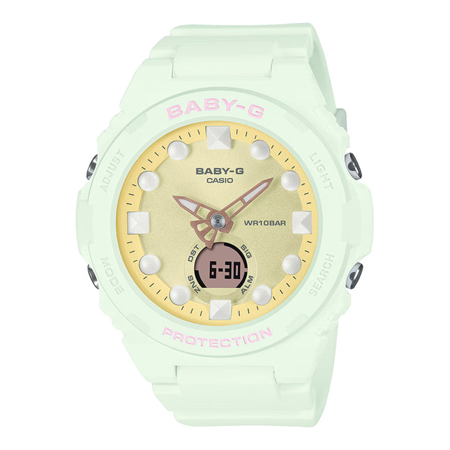 Casio Baby-G BGA-320FH-3ADR Fantasy Holographic Colors Digital Analog Dial Green Pastels Resin Band