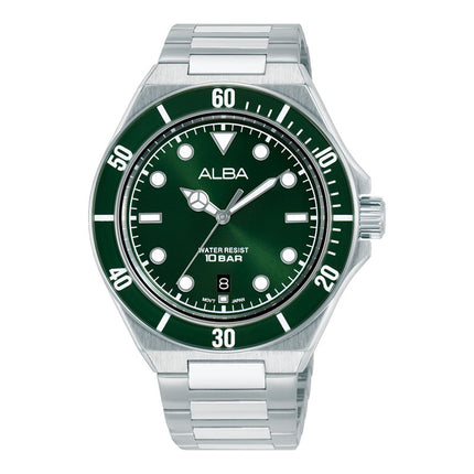 Alba Active AS9W17X1 Men Green Dial Stainless Steel Strap