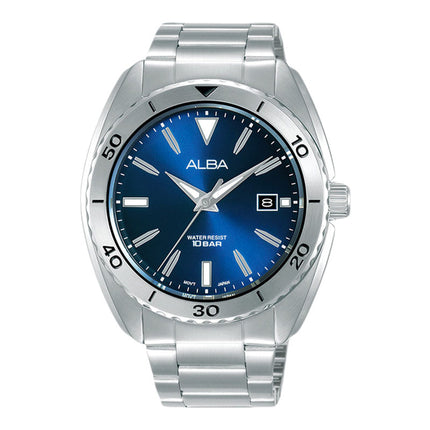 Alba AS9U65X1 Men Sport Blue Dial Stainless Steel Strap