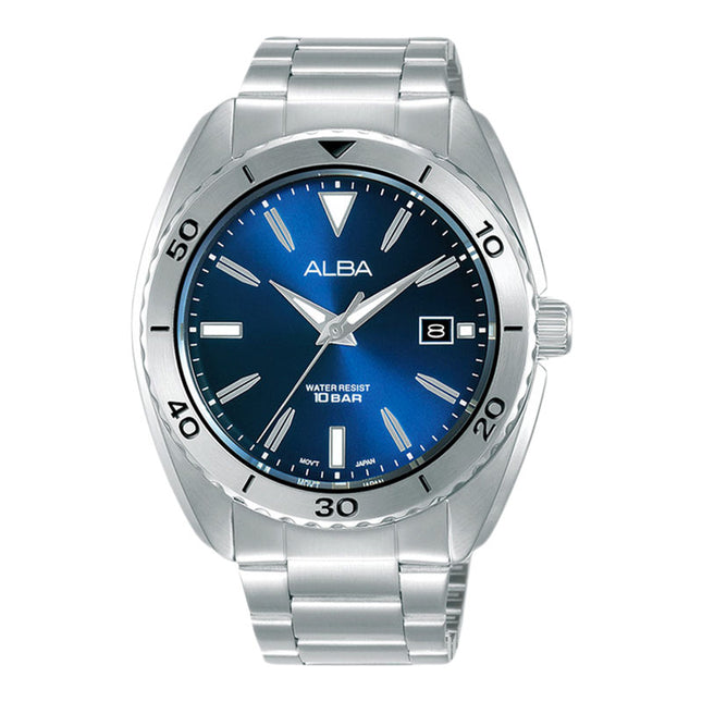 Alba AS9U65X1 Men Sport Blue Dial Stainless Steel Strap