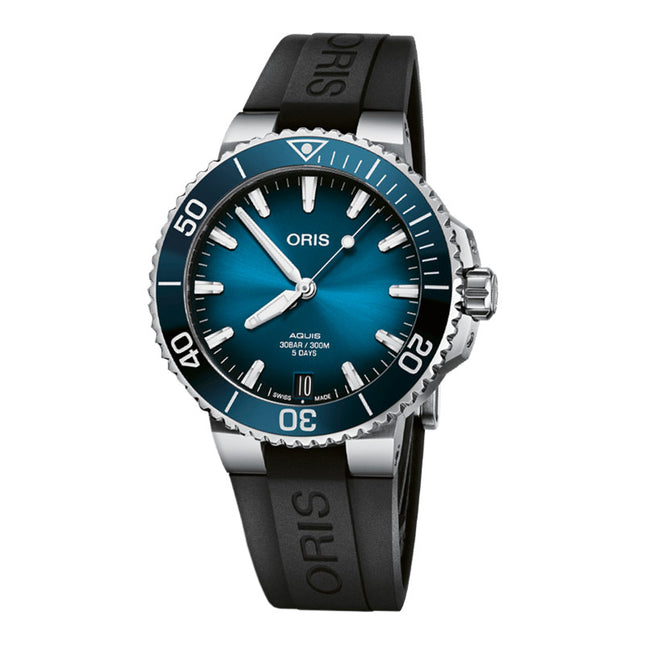 Oris Aquis 01-400-7769-4135-07-4-22-74FC Date Automatic Blue Dial Black Rubber Strap