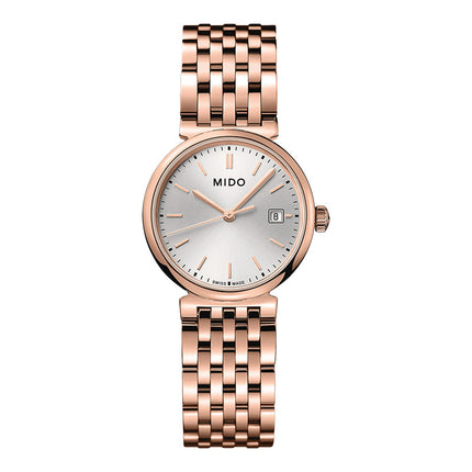 MIDO Dorada M033.210.33.031.00 Silver Dial Rose Gold Stainless Steel Strap