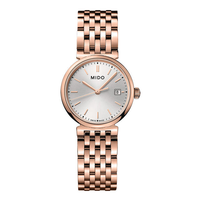 MIDO Dorada M033.210.33.031.00 Silver Dial Rose Gold Stainless Steel Strap
