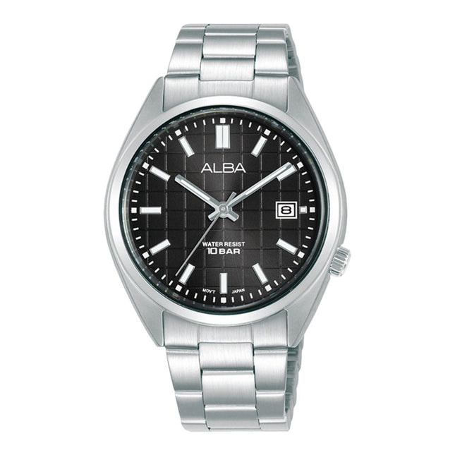 Alba Active AG8M33X1 Black Patterned Dial Stainless Steel Strap