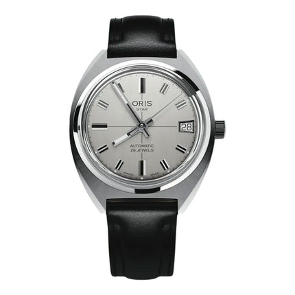 Oris Star Edition 01-733-7813-4151-Set 60th Anniversary Analog Grey Dial Black Leather Strap