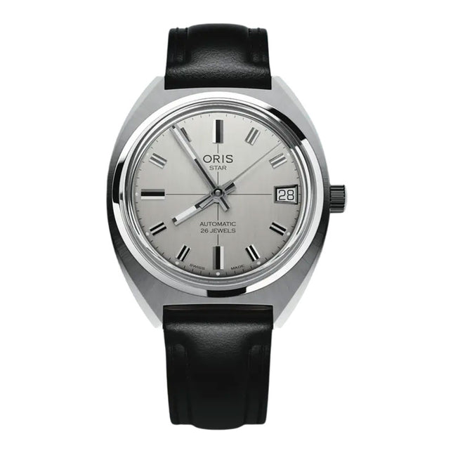 Oris Star Edition 01-733-7813-4151-Set 60th Anniversary Analog Grey Dial Black Leather Strap
