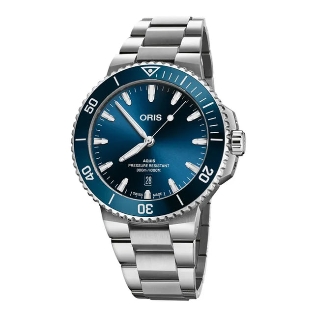 Oris Aquis Date 01-400-7790-4135-07-8-23-02PEB Calibre 400 Blue Dial Stainless Steel Strap