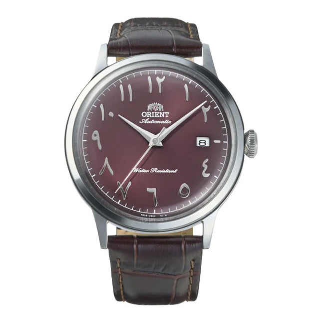 Orient Classic RA-AC0037R Bambino Automatic Bordeaux Arabic Dial Brown Leather Strap