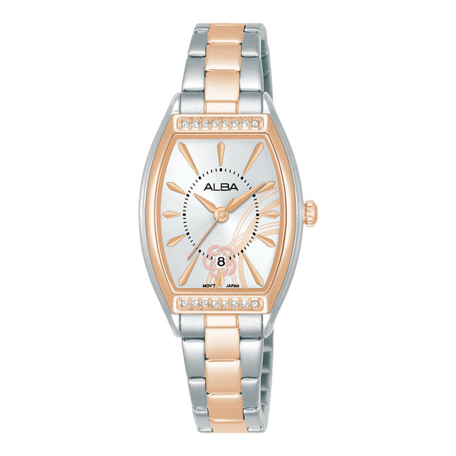 Alba Signa AH7EQ6X1 Ladies Silver Dial Dual Tone Stainless Steel Strap