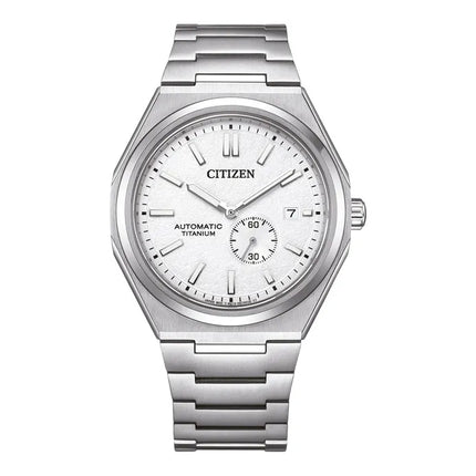 Citizen Mechanical NJ0180-80A Zenshin Super Titanium Small Seconds White Dial Super Titanium Strap