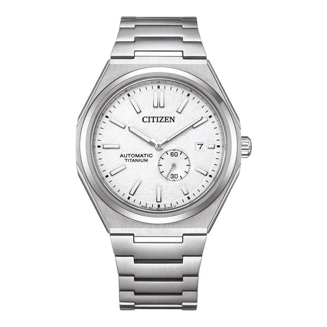 Citizen Mechanical NJ0180-80A Zenshin Super Titanium Small Seconds White Dial Super Titanium Strap