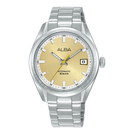Alba Mechanical AU4101X1 Men Automatic Caramel Dial Stainless Steel Strap