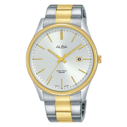 Alba Prestige AS9H54X1 Men Silver Dial Dual Tone Stainless Steel Strap