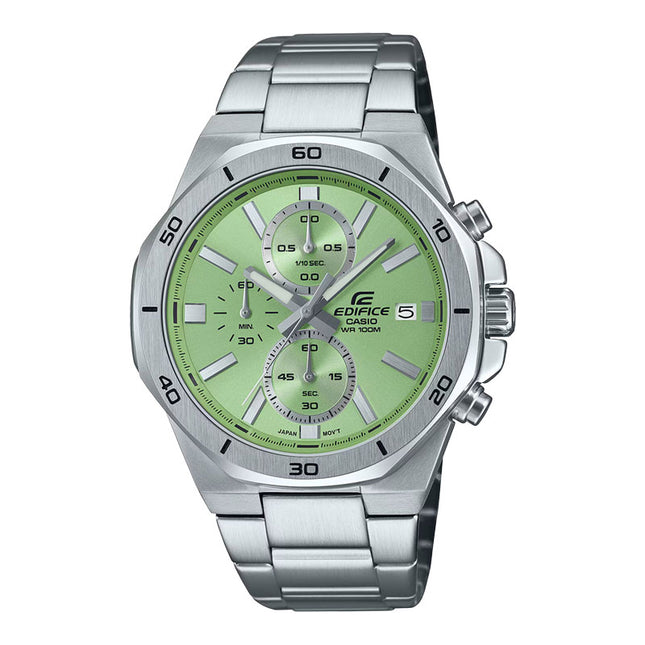 Casio Edifice EFV-640D-3AVUDF Chronograph Men Green Dial Stainless Steel Band