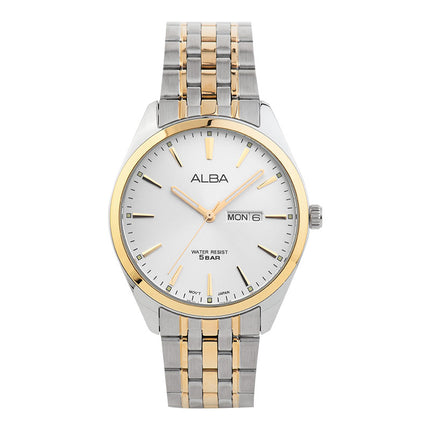 Alba AJ6182X1 Men Silver Dial Dual Tone Stainless Steel Strap