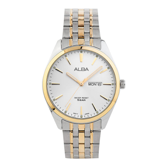 Alba AJ6182X1 Men Silver Dial Dual Tone Stainless Steel Strap