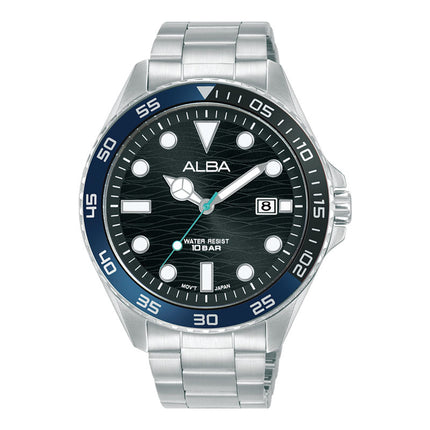 Alba Active AS9V57X1 Men Black Dial Stainless Steel Strap