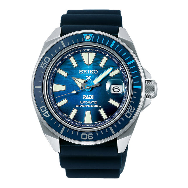 Seiko Prospex SRPJ93K1 King Samurai PADI Great Blue Dial Blue Silicone Strap Special Edition