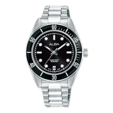 Alba Active AG8Q61X1 Ladies Analog Black Dial Stainless Steel Strap