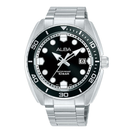 Alba Active AS9W21X1 Men Black Dial Stainless Steel Strap