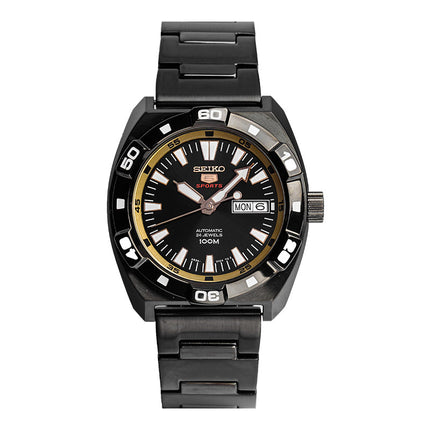 Seiko 5 Sports SRP287K1 Automatic Black Dial Black Stainless Steel Strap