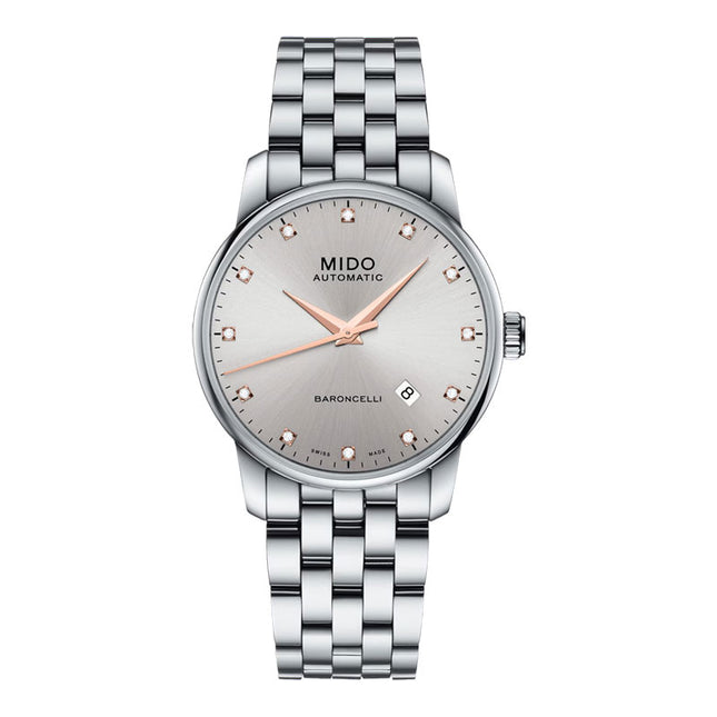 MIDO Baroncelli M8600.4.67.1 Lady Automatic Silver Dial Stainless Steel Strap 