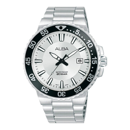 Alba Active AS9S89X1 Men Silver White Dial Stainless Steel Strap
