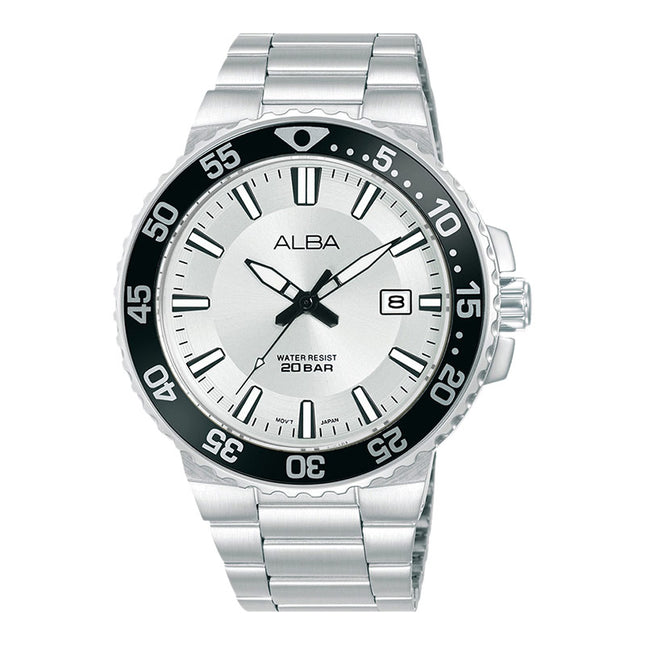 Alba Active AS9S89X1 Men Silver White Dial Stainless Steel Strap