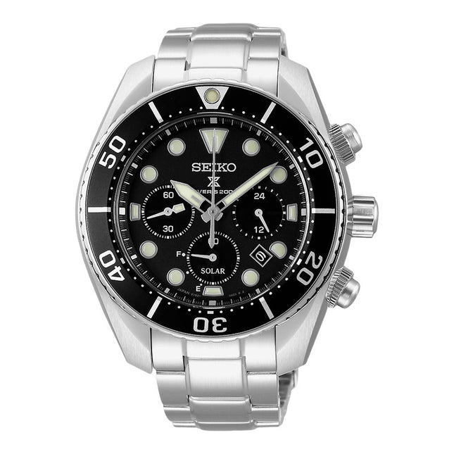 Seiko Prospex SSC757J1 Sumo Solar Chronograph Black Dial Stainless Steel Strap