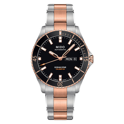 MIDO Ocean Star M026.430.22.051.00 Caliber 80 Automatic Black Dial Dual Tone Stainless Steel Strap