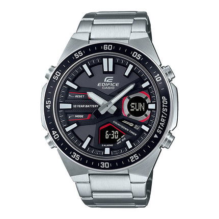 Casio Edifice EFV-C110D-1A4VDF Black Digital Analog Dial Stainless Steel Band