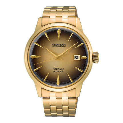 Seiko Presage SRPK48J1 Cocktail Time Half And Half Gold Dial Gold Stainless Steel Strap