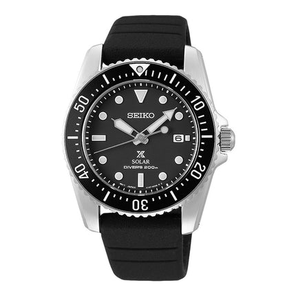 Seiko Prospex SNE573P1 Solar Divers 200M Black Dial Black Rubber Strap
