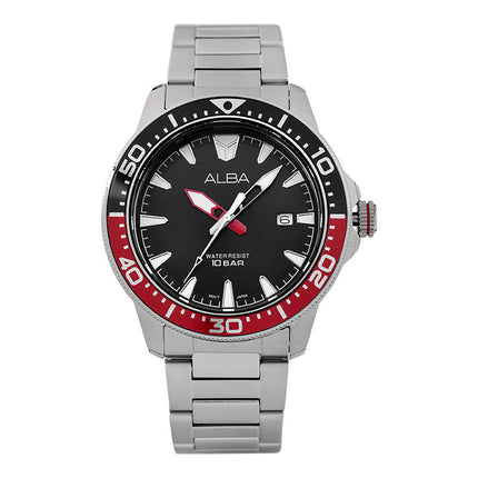 Alba AS9T99X1 Men Black Dial Stainless Steel Strap