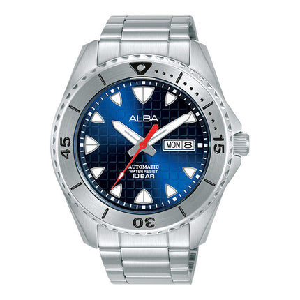 Alba Mechanical AL4579X1 Automatic Men Blue Patterned Dial Stainless Steel Strap