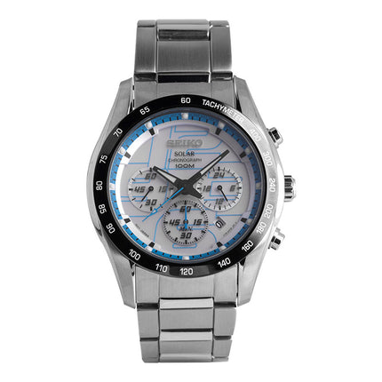 Seiko Solar SSC065P1 Chronograph White Dial Stainless Steel Strap