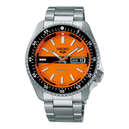 Seiko 5 Sports SRPK11K1 SKX Sports Style Double Hurricane Orange Dial St Steel Strap Special Edition