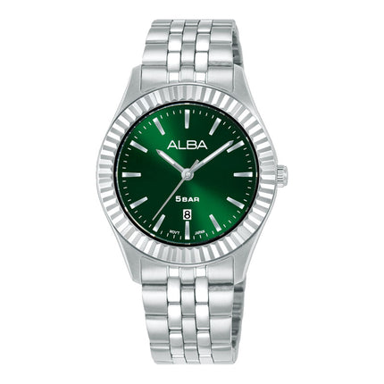 Alba Fashion AH7FF9X1 Ladies Analog Green Dial Stainless Steel Strap