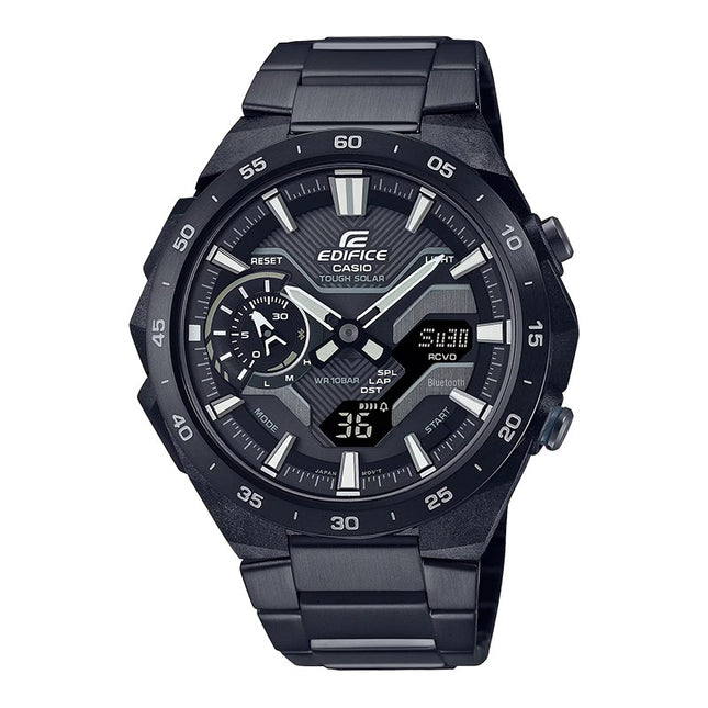 Casio Edifice ECB-2200DC-1ADF Men Windflow Digital Analog Black Dial Black Stainless Steel Band