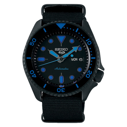 Seiko 5 Sports SRPD81K1 5KX SKX Sports Style Automatic Black Dial Black Nylon Strap