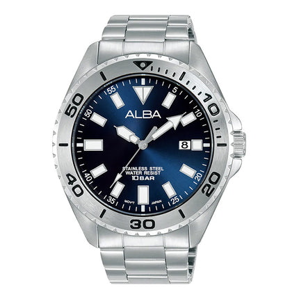 Alba Active AS9Q43X1 Men Blue Dial Stainless Steel Strap