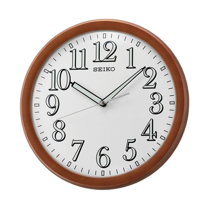 Jam Dinding Seiko QXA720Z 29.5 cm White Dial Brown Round Case