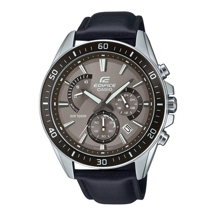 Casio Edifice EFR-552L-5AVUDF Chronograph Men Brown Dial Black Leather Band