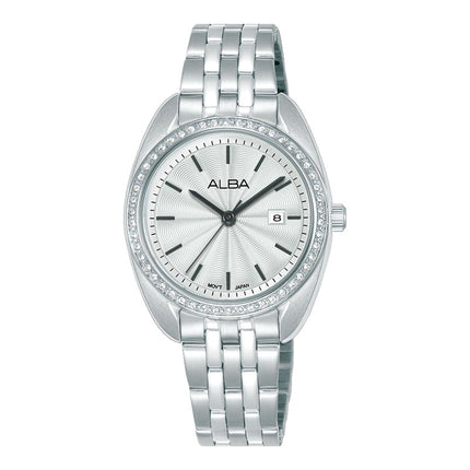 Alba Fashion AH7EV5X1 Ladies Analog Silver Dial Stainless Steel Strap