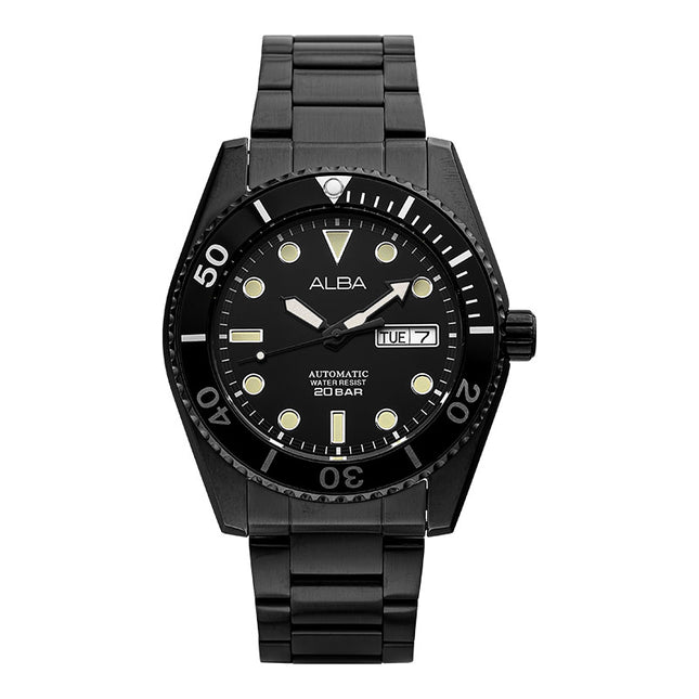 Alba Active AL4331X1 Men Automatic Black Dial Black Stainless Steel Strap