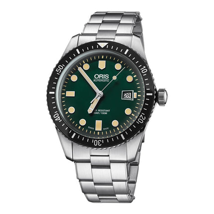 Oris Divers Sixty Five 01-733-7720-4057-07-8-21-18 Green Dial Stainless Steel Strap
