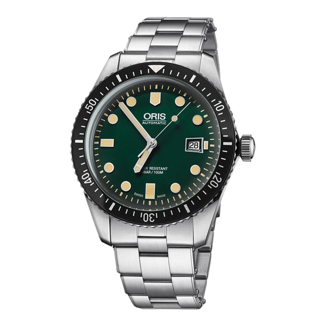 Oris Divers Sixty Five 01-733-7720-4057-07-8-21-18 Green Dial Stainless Steel Strap