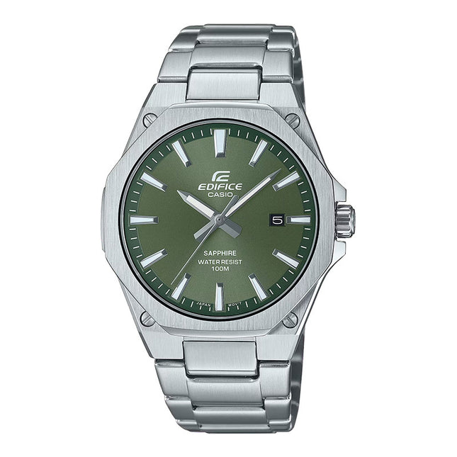 Casio Edifice EFR-S108D-3AVUDF Slim Green Dial Stainless Steel Band