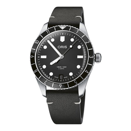 Oris Divers Sixty-Five 01-400-7772-4054-07-5-20-82 Men Black Dial Black Leather Strap