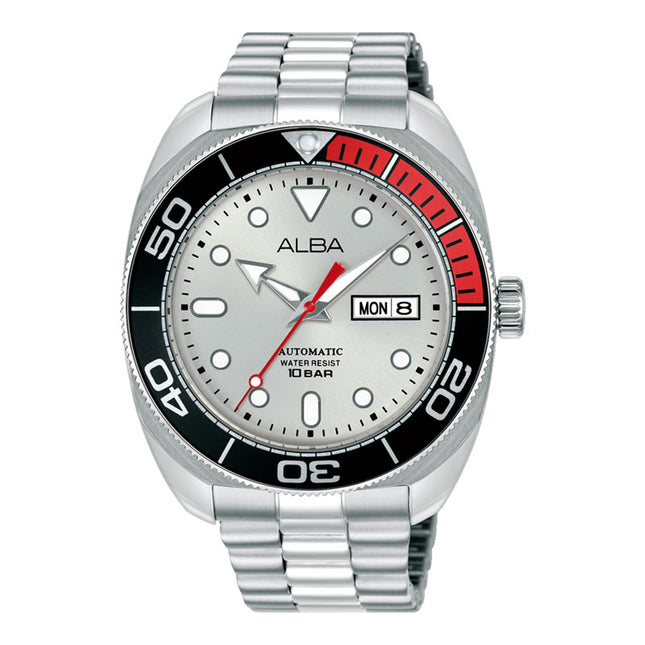 Alba Mechanical AL4821X1 Automatic Men Baby Turtle Silver Dial Stainless Steel Strap